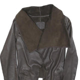 ALL SAINTS Womens Brown Leather Leather Jacket UK 6 Plain Classic Slim Fit