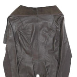 ALL SAINTS Womens Brown Leather Leather Jacket UK 6 Plain Classic Slim Fit