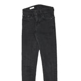 LEVI'S Womens Jeans Black Slim Skinny Denim Raw W23 L28 Zip Cotton Blend