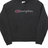 CHAMPION REVERSE WEAVE Mens Black Hoodie S Embroidered Logo Pullover cotton