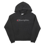 CHAMPION REVERSE WEAVE Mens Black Hoodie S Embroidered Logo Pullover cotton