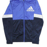 ADIDAS Mens Blue & Navy Zip Hoodie M Polyester Athletic Sportswear