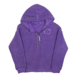 KEITH HARING Womens Purple ¼ Zip Hooded Fleece Hoodie S Artistic Graphic