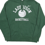 NIKE Mens Green Lady Bison Basketball Pullover Hoodie L Cotton Blend Sports