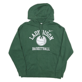 NIKE Mens Green Lady Bison Basketball Pullover Hoodie L Cotton Blend Sports