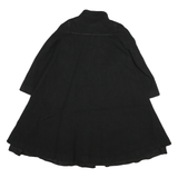 WEILL Womens Black Wool Button Coach Jacket XL Woven Classic Stand-Up Collar