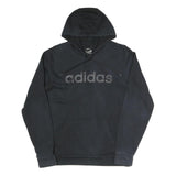 ADIDAS Mens Black Hoodie S Cotton Blend Pullover Casual Sportswear