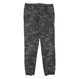 DOWNLOAD Mens Cotton Blend Grey Camouflage Slim Drawstring Trousers W30 L29
