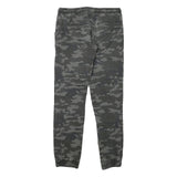 DOWNLOAD Mens Cotton Blend Grey Camouflage Slim Drawstring Trousers W30 L29