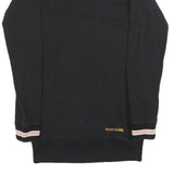 REEBOK Womens Black & Pink Basic Long Sleeve V-Neck Top UK 10 Cotton Blend