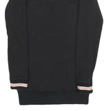 REEBOK Womens Black & Pink Basic Long Sleeve V-Neck Top UK 10 Cotton Blend