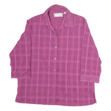 SARAH BENTLEY Womens Pink Printed Shirt Long Sleeve Collared L Button Front
