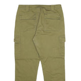 CHICOREE Womens Cotton Blend Khaki Regular Cargo Trousers W32 L28 Casual Zip
