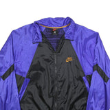 NIKE Mens Purple & Black Zip Jacket XL Polyester Colourblock Sportswear Retro