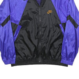 NIKE Mens Purple & Black Zip Jacket XL Polyester Colourblock Sportswear Retro