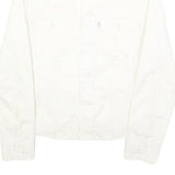 LEVI'S Womens White Button Jacket S Cotton Blend Plain Classic Casual Outerwear