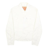 LEVI'S Womens White Button Jacket S Cotton Blend Plain Classic Casual Outerwear