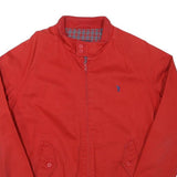 JOHN ASHFIELD Mens Red Bomber Jacket S Cotton Blend Plain Casual Zip