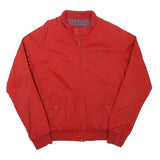 JOHN ASHFIELD Mens Red Bomber Jacket S Cotton Blend Plain Casual Zip