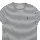 POLO RALPH LAUREN Mens Grey & White Stripe Short Sleeve Crew Neck T-Shirt S