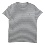 POLO RALPH LAUREN Mens Grey & White Stripe Short Sleeve Crew Neck T-Shirt S