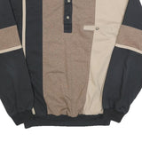 LD SPORT Mens Black & Beige Colour Block Collared M Cotton Blend Sweatshirt