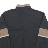 LD SPORT Mens Black & Beige Colour Block Collared M Cotton Blend Sweatshirt