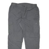 Mens Regular Grey Polyester Blend Zip Closure Trousers W34 L30 Casual Outdoor