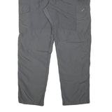 Mens Regular Grey Polyester Blend Zip Closure Trousers W34 L30 Casual Outdoor