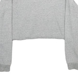 LEVI'S Womens Grey Cotton Crew Neck Sweatshirt S Cropped Logo Pullover