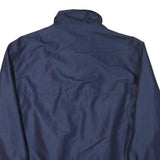 Mens Navy Blue Plain Polyester Blend Zip Jacket L Casual Regular Fit