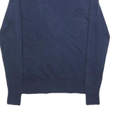 PRETTY GREEN Mens Blue Plain Crew Neck Basic Knit Jumper XS Wool Blend Stylish