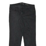 CALVIN KLEIN JEANS Womens Black Regular Straight Denim Dark W34 L28 Zip Casual