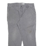 CARHARTT Mens Relaxed Grey Cotton Blend Zip Trousers W38 L30 Workwear Casual
