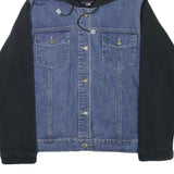 COMPANIE DE CALIFORNIE Girls Blue & Black Denim Hoodie L Cotton Blend Casual