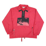 THE BEST Mens Red Zip Jacket XL Polyester Blend Plain Winter Lightweight