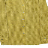 ARA MODEN Womens Yellow & Black Printed Shirt Long Sleeve Collared M Button
