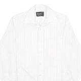 BRISTOL Mens White Shirt XS Classic Long Sleeve Button Formal Stripe