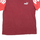 PUMA Mens Maroon & Red Graphic T-Shirt M Short Sleeve Crew Neck Cotton Blend