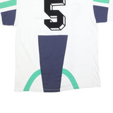 ADIDAS Mens White Blue Green Purple Graphic T-Shirt L Short Sleeve Crew Neck