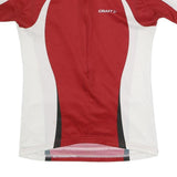 CRAFT Mens Red & White Cycling Jersey L Short Sleeve 1/4 Zip Sports Shirt