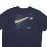 NAUTICA Mens Navy Blue Graphic T-Shirt XL Short Sleeve Crew Neck Cotton Blend