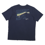 NAUTICA Mens Navy Blue Graphic T-Shirt XL Short Sleeve Crew Neck Cotton Blend