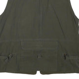 BIG JOS Mens Green Cotton Blend Utility Vest L Cotton Blend Plain Outdoor Zip