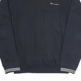 CHAMPION Mens Black Pullover Sweatshirt M Stripe Cuffs Cotton Blend Casual