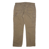 DICKIES Mens Cotton Blend Beige Regular Straight Trousers W38 L31 Workwear Zip