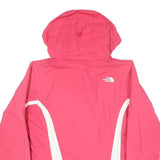 THE NORTH FACE Womens Pink & White Outdoor Jacket M Polyester Blend Zip Hooded