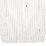 DI CARINO Mens White & Black Striped Shirt L Cotton Blend Casual Smart