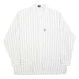 DI CARINO Mens White & Black Striped Shirt L Cotton Blend Casual Smart