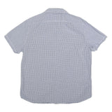 TIMBERLAND Mens Blue Check Short Sleeve Shirt XL Casual Button Down Cotton Blend